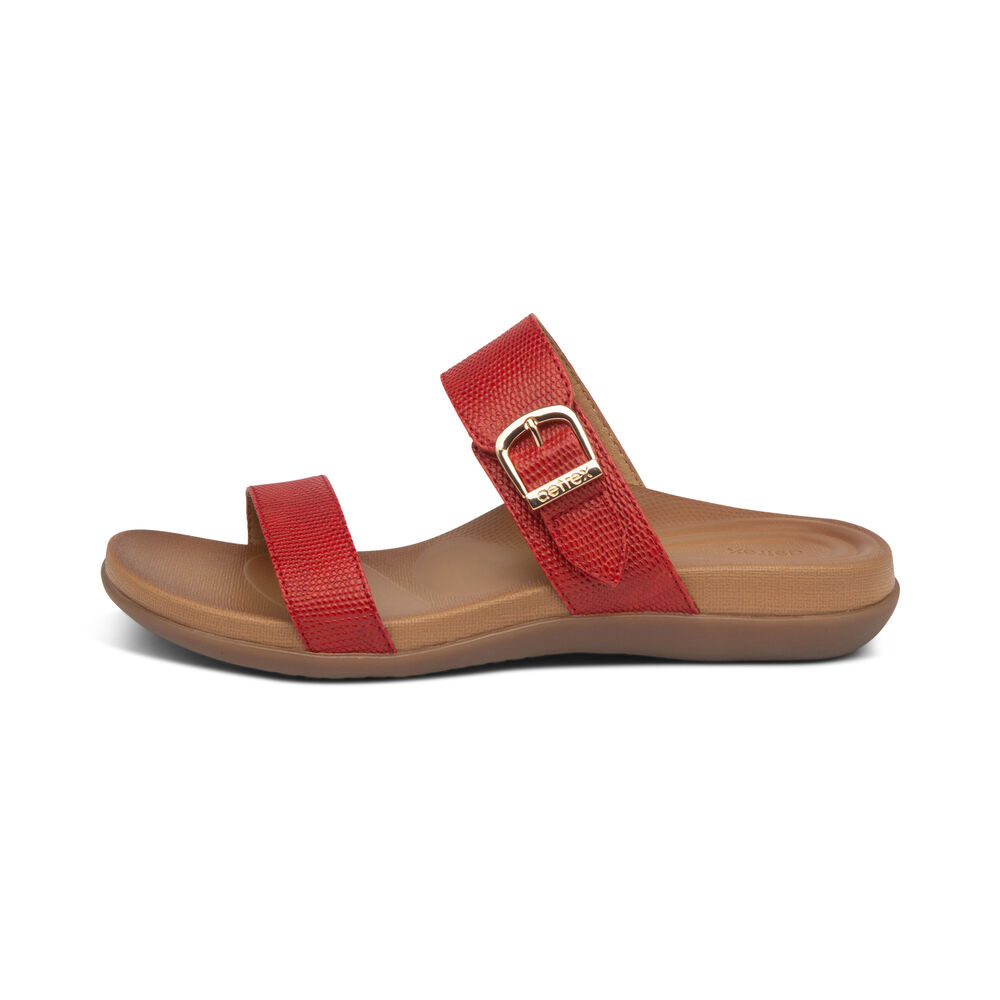 Aetrex Women's Mimi Water-Friendly Sandals - Red | USA FCY8VUU